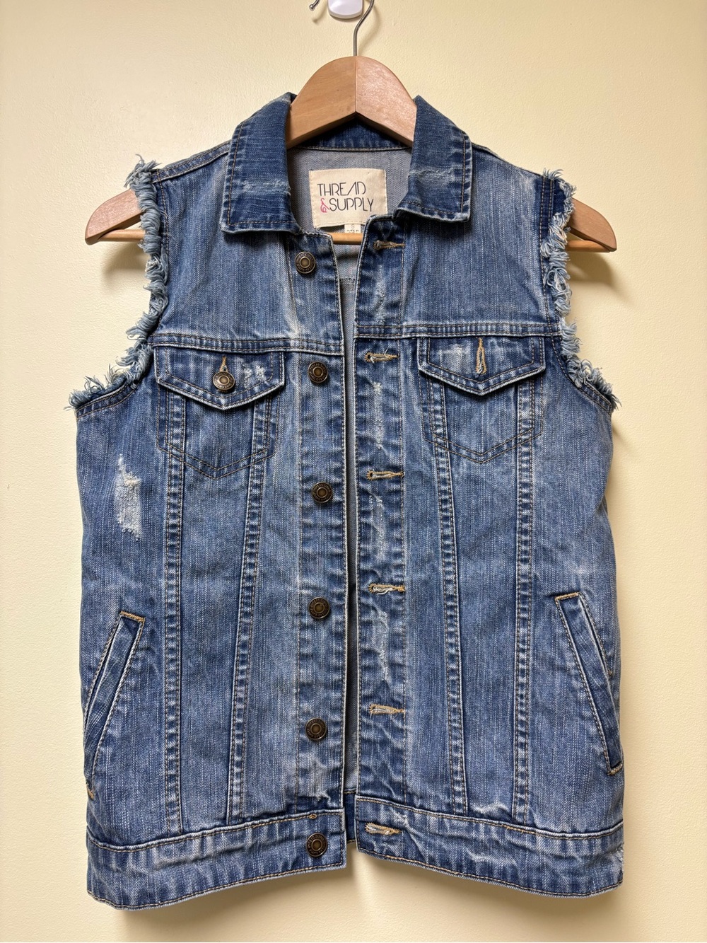 Thread & Supply Truckers Jean Button Up Vest - Small